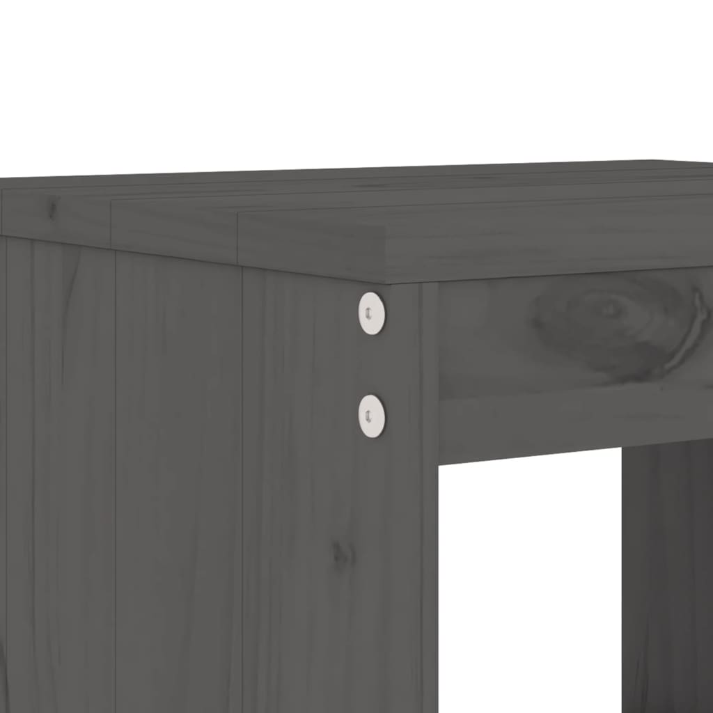 Ensemble à dîner de jardin 17 pcs gris bois massif de pin