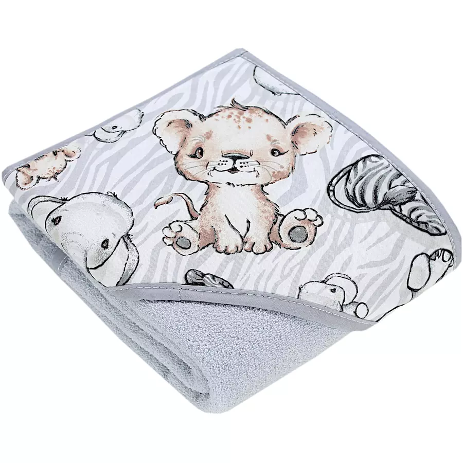 TupTam Baby Kapuzenbadetuch Kinder Poncho graubraun