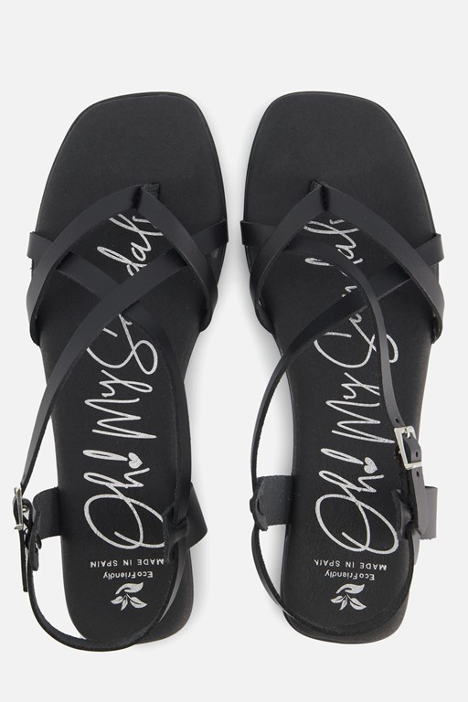 Oh My Sandals Athena Sandalen zwart Leer
