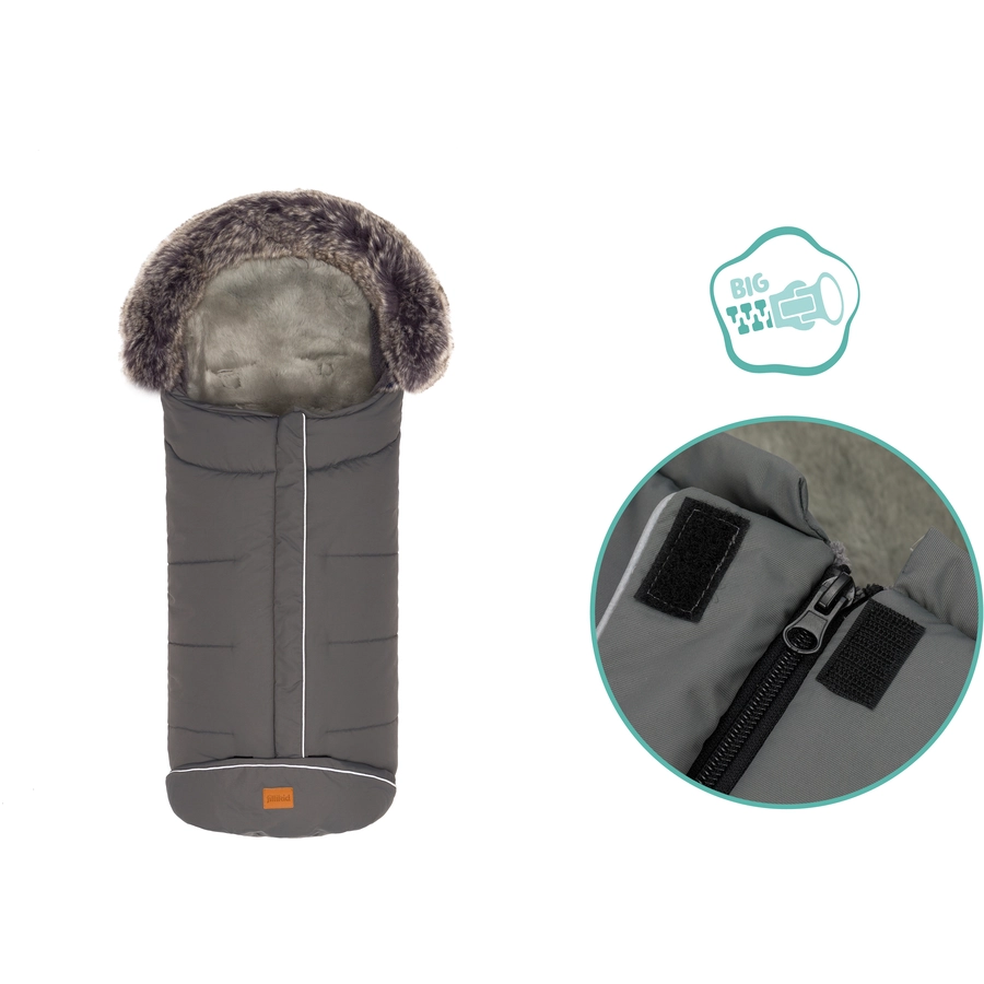 fillikid Winterfußsack Mavensi mit Lammfelleinlage grau