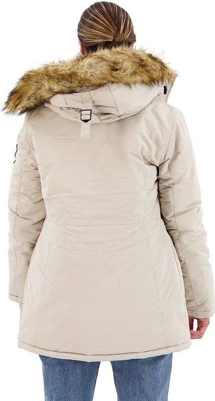 Superdry - Everest Parka - Dames - Gewatteerde Jas - Zwart - Imitatiebont