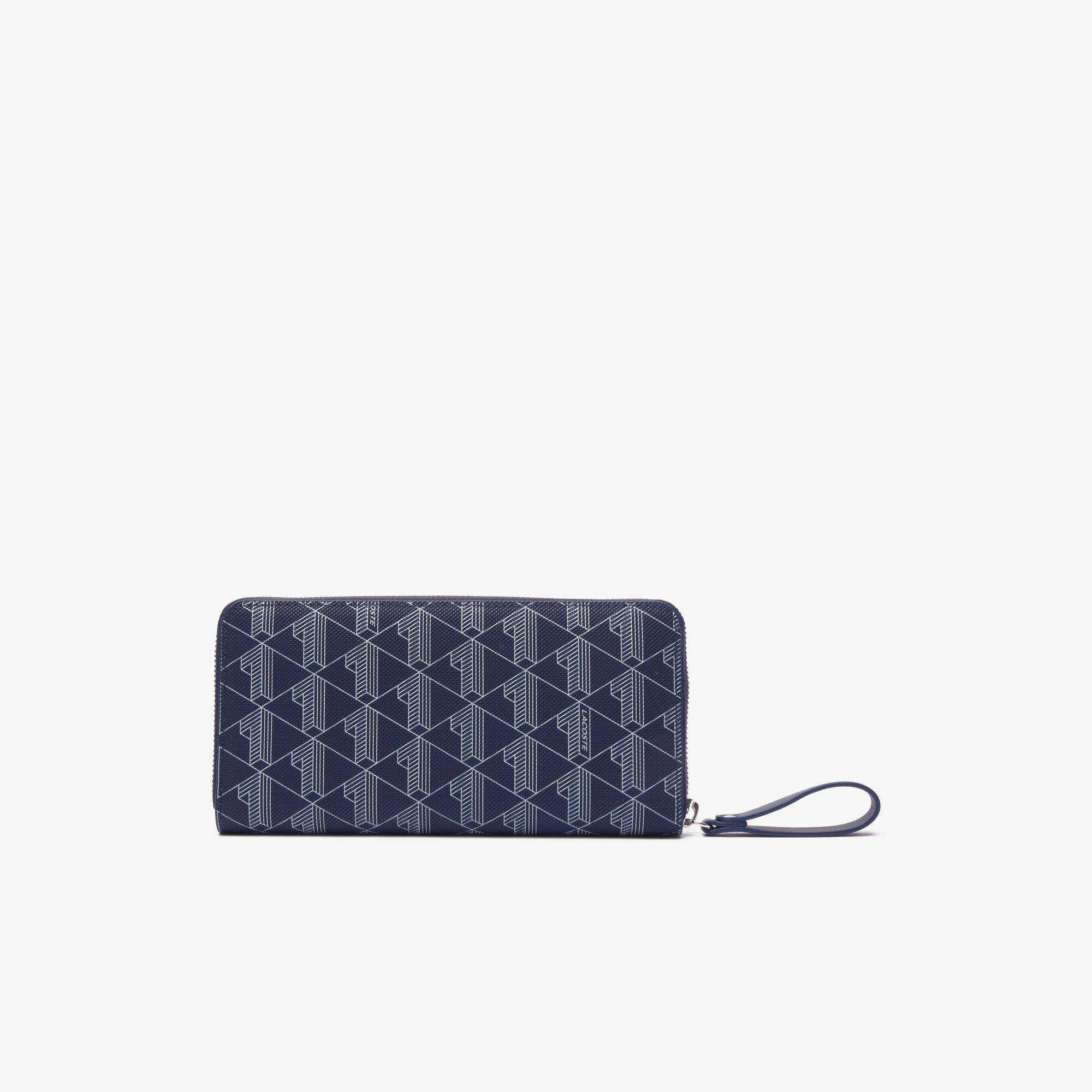 Daily Lifestyle Damen LACOSTE Brieftasche mit Monogramm Aufdruck Geldbörsen & Kleinlederwaren - Blau - Lacoste - Damen