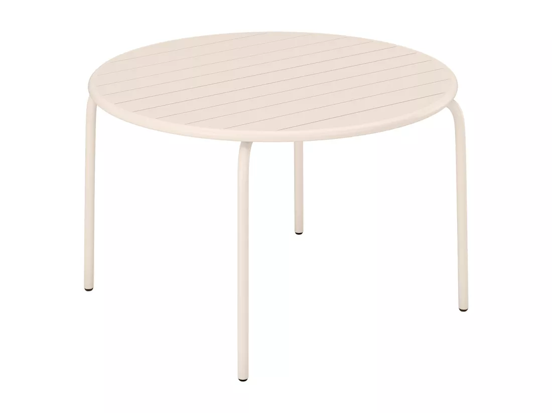 Table de jardin ronde D.110 cm en métal - Beige - MIRMANDE de MYLIA