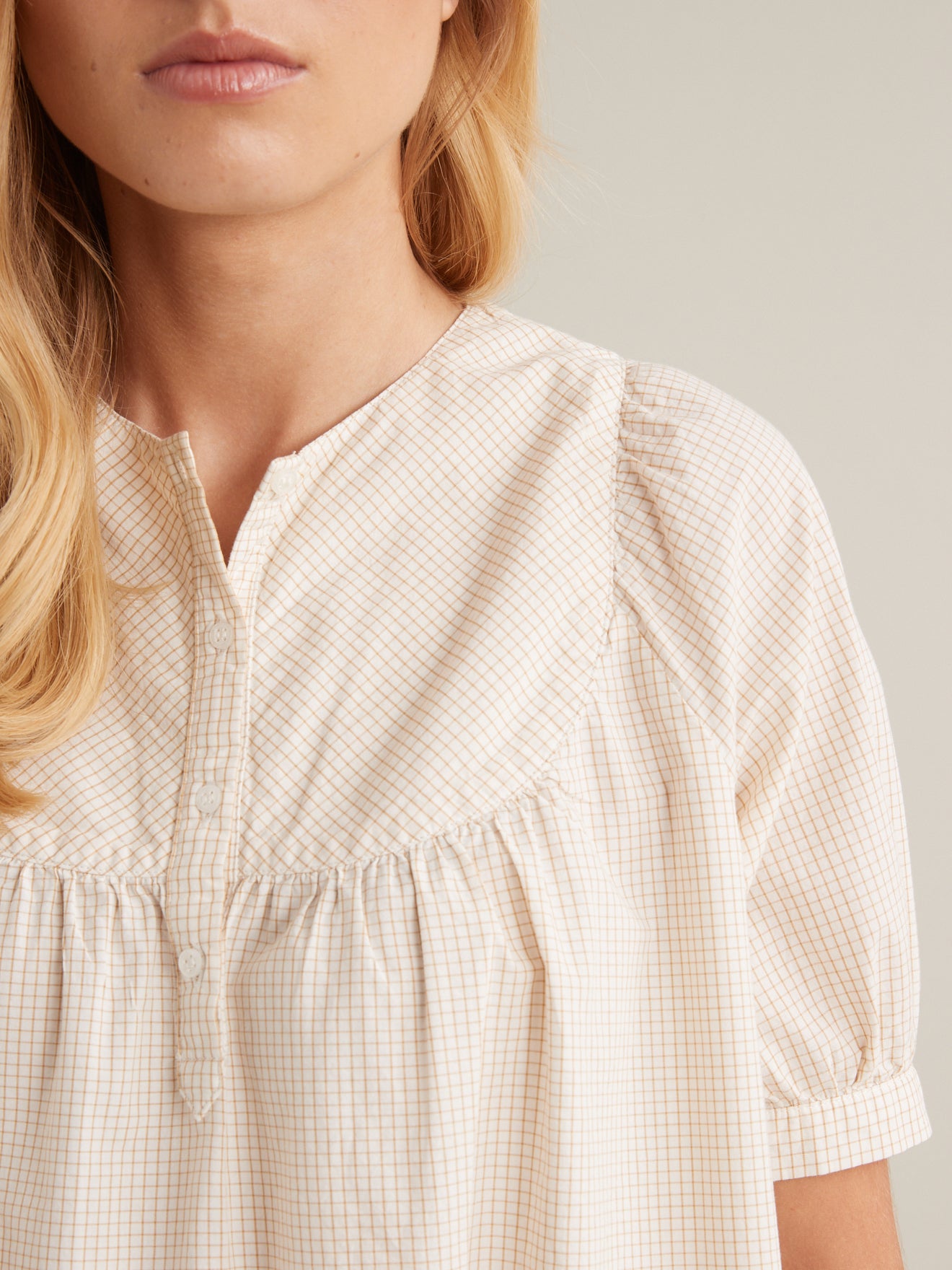 Blouse micro-carreaux femme