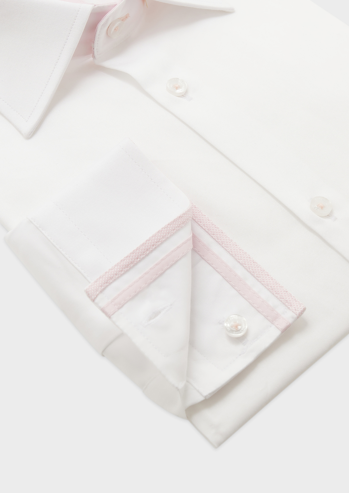 Chemise habillée Slim en satin de coton uni blanc