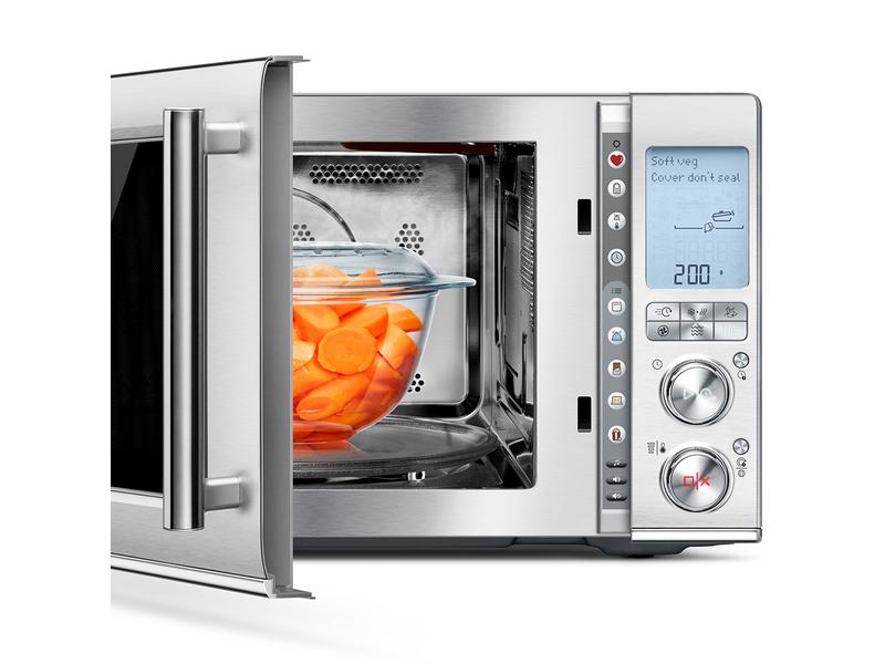 Sage Mikrowelle Combi Wave 3 in 1 Silber Mikrowelle mit Heissluft Frittieren Funktion und Umluftofen Funktion