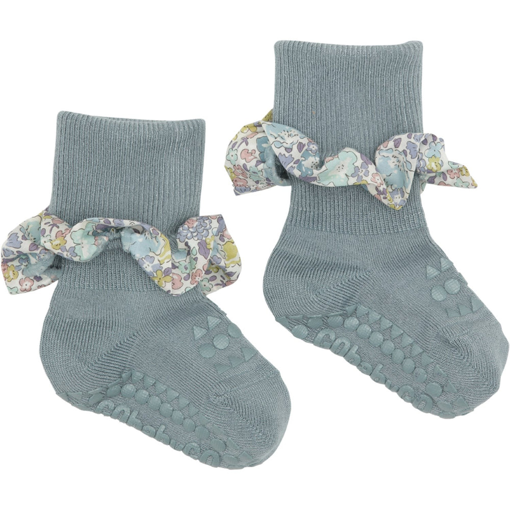 Køb Gobabygo Dusty Blue / Michelle Purple Non-slip Strømper Bambus / Liberty
