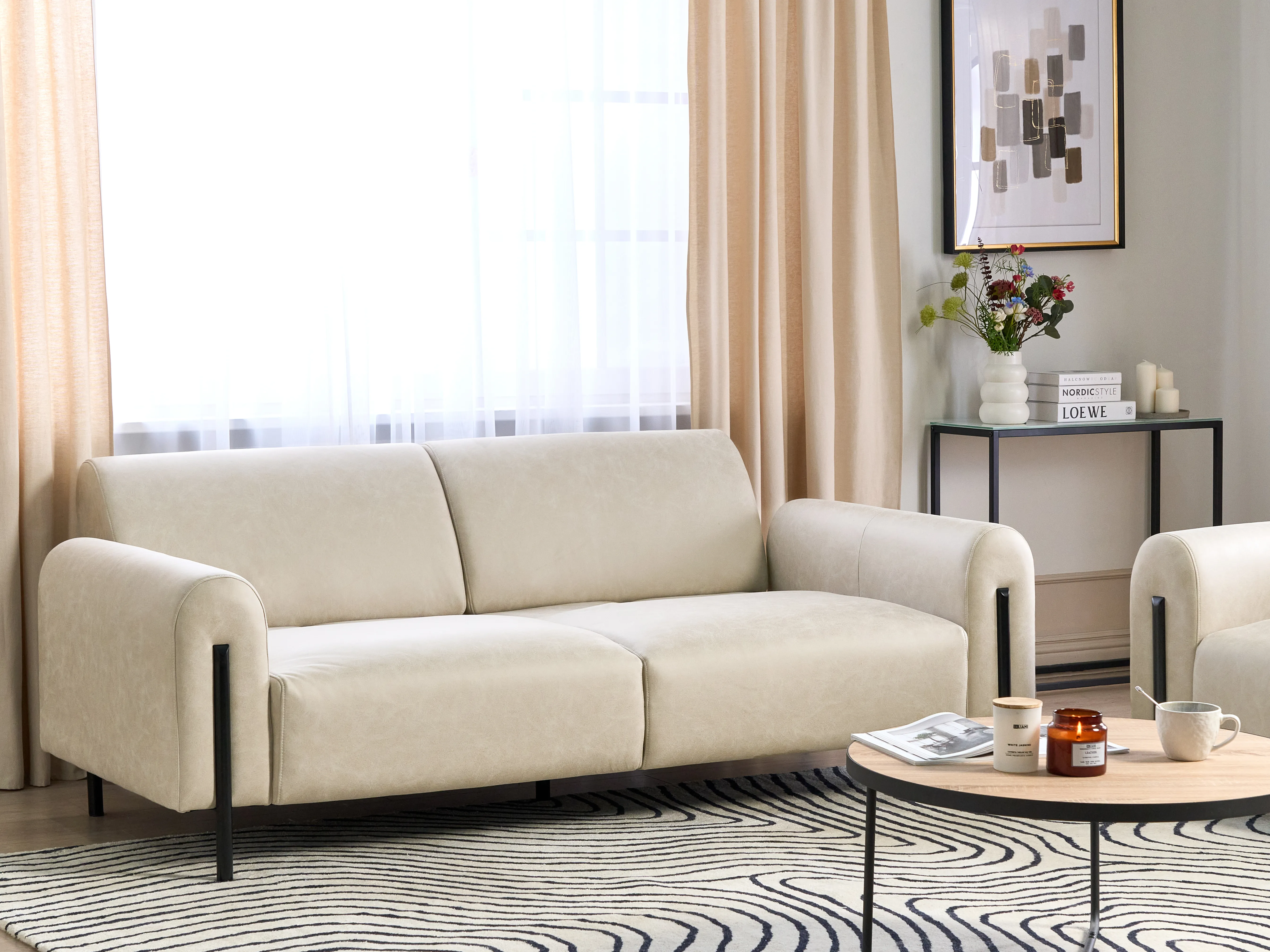 Bank 3-zits ASKIM Stof Beige