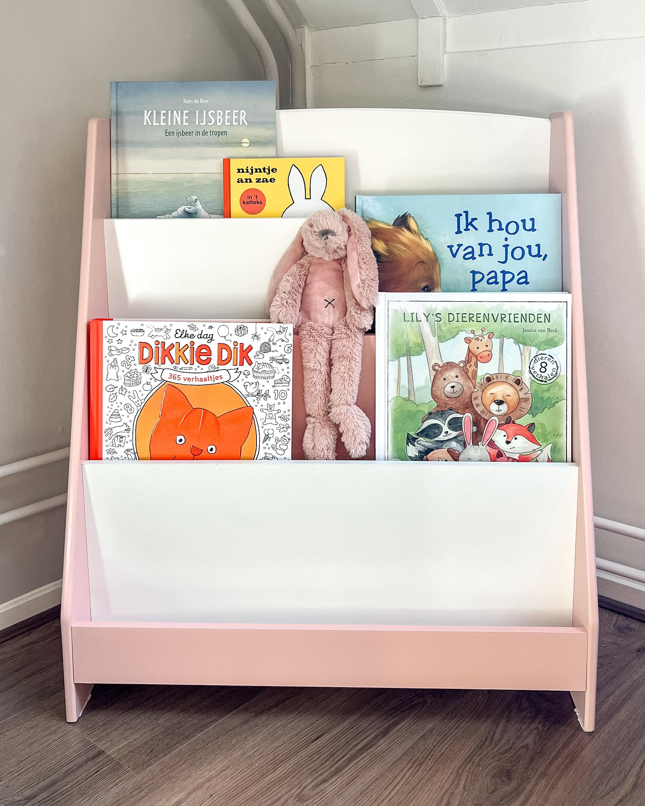 Boekenkast met 4 planken LILOET 70 cm Pastelroze
