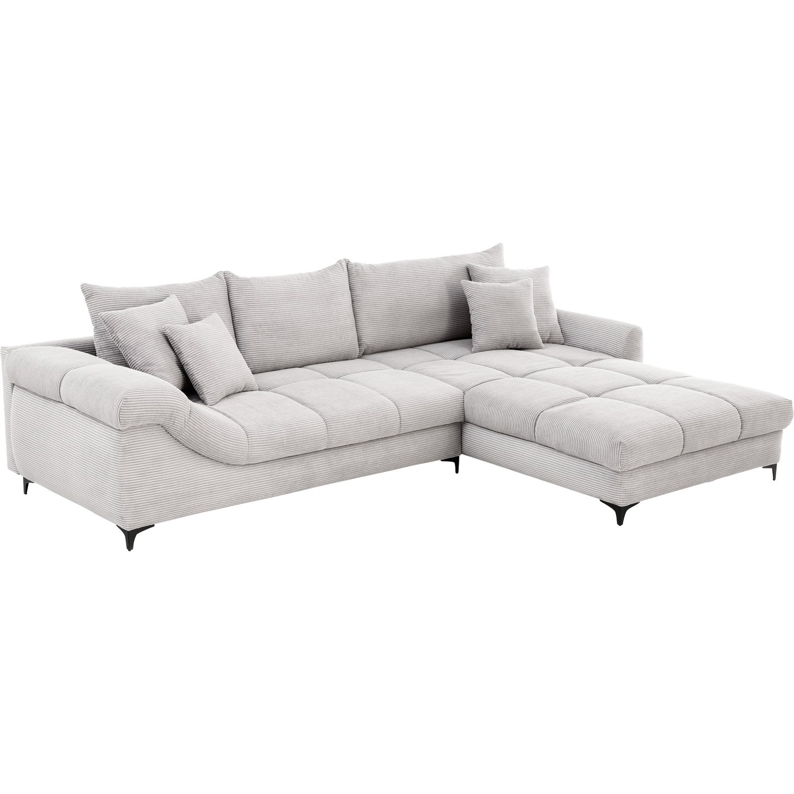 Ecksofa Darling Stoff Cord grau