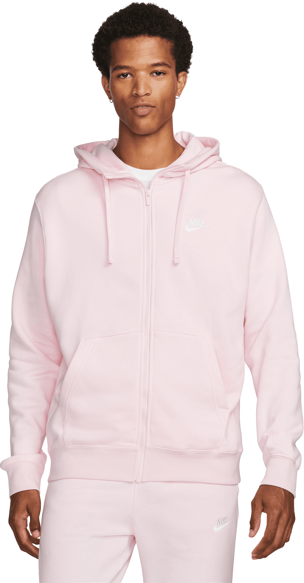 Nike Club Fleece Kapuzenjacke Tall Rosa Weiss F663
