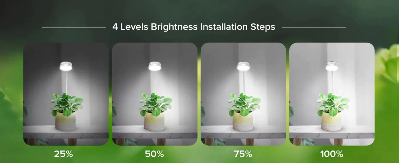 (5W) LED Pot Clip USB Pflanzen Licht Full Spectrum Dimmbares Wachstumslicht mit Timer für Pflanzen / Samen / Blüten (LE5540) - Tageslicht