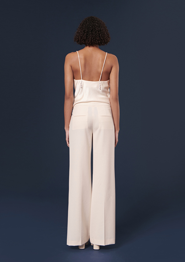 Pantalon Primaveraécru en laine froide