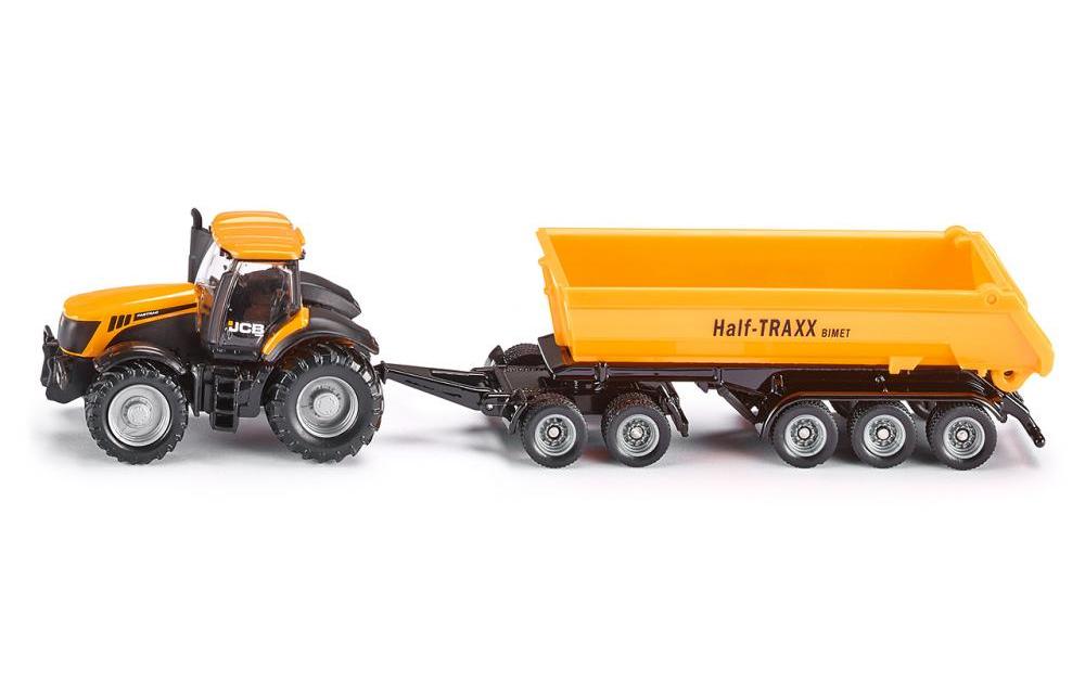 Traktor JCB 8250 Fastrac mit Dolly und Kippmulde 1:87H0 JCB Fastrac mit Anhänger