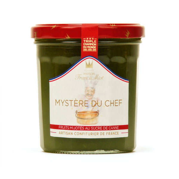 Confiture Mystère du chef (pêche, abricot, mangue, passion) F. Miot