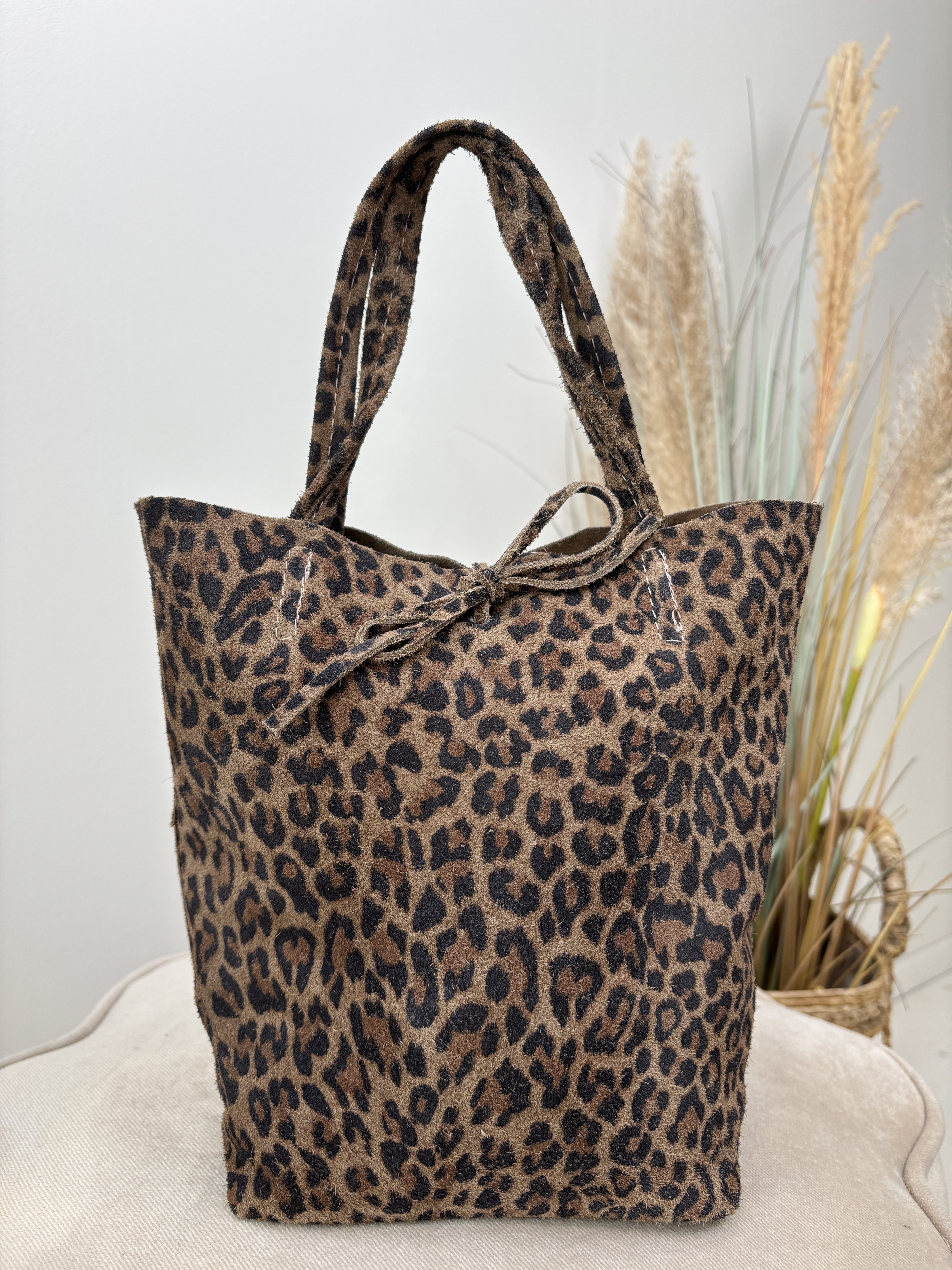 Mini Shopper - Suede Luipaard