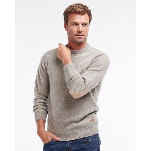 Barbour Essential Patch Crew Striktrøje, Stone, XL