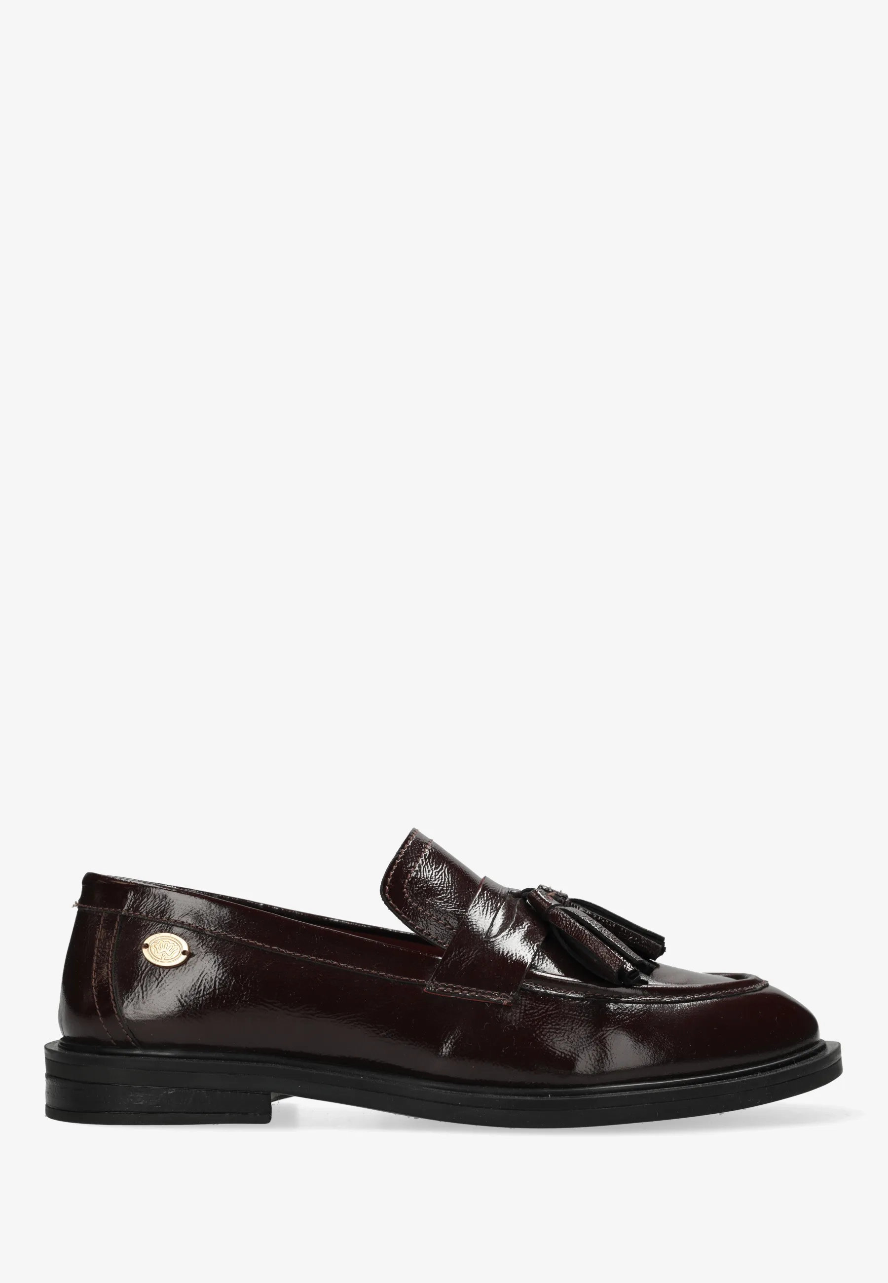 FAIRY MOCCY Loafer Wrinkle Patent Bordeaux Red