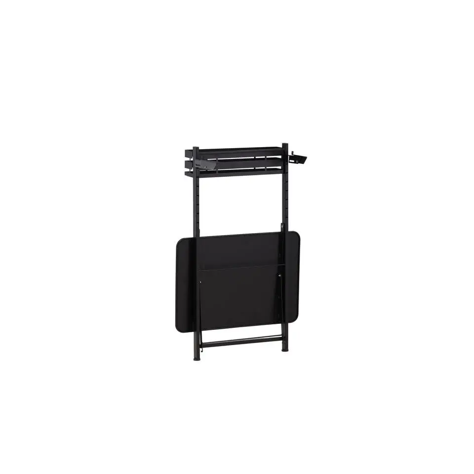 Balkontafel Zwart Metaal - 77x57x120cm - Opklapbaar - Borneo