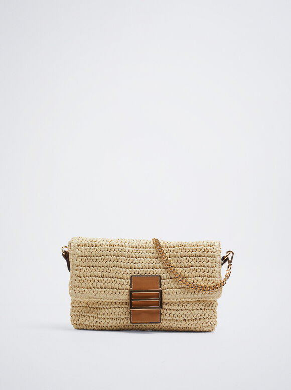 Bolsa de ombro de palha - Crua