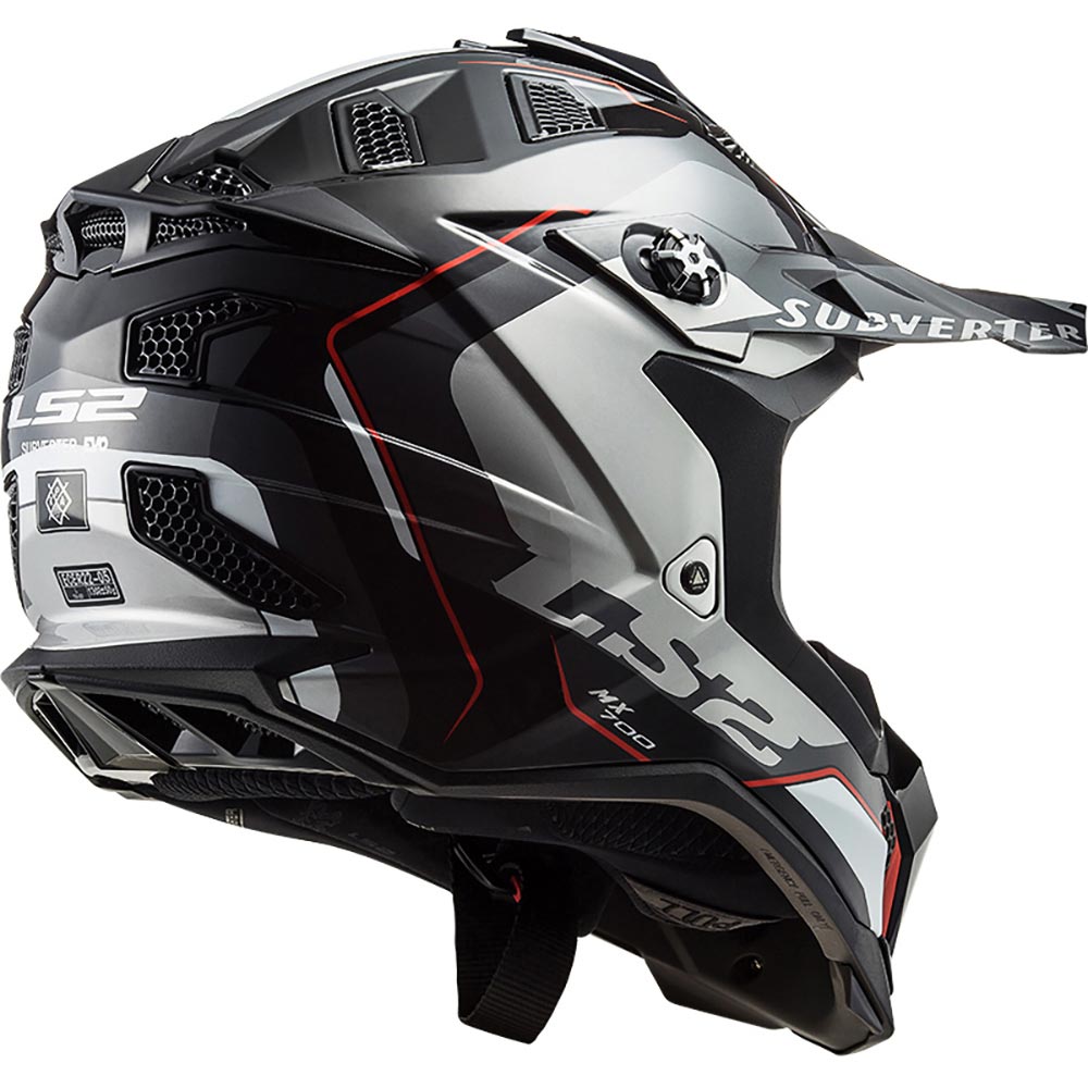 LS2 - Casque MX700 Subverter Evo II Arched Noir / Titanium / Brillant