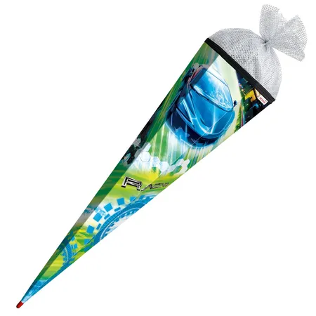 Roth Schultüte Racing mit Tüllverschluss, 85 cm, eckig