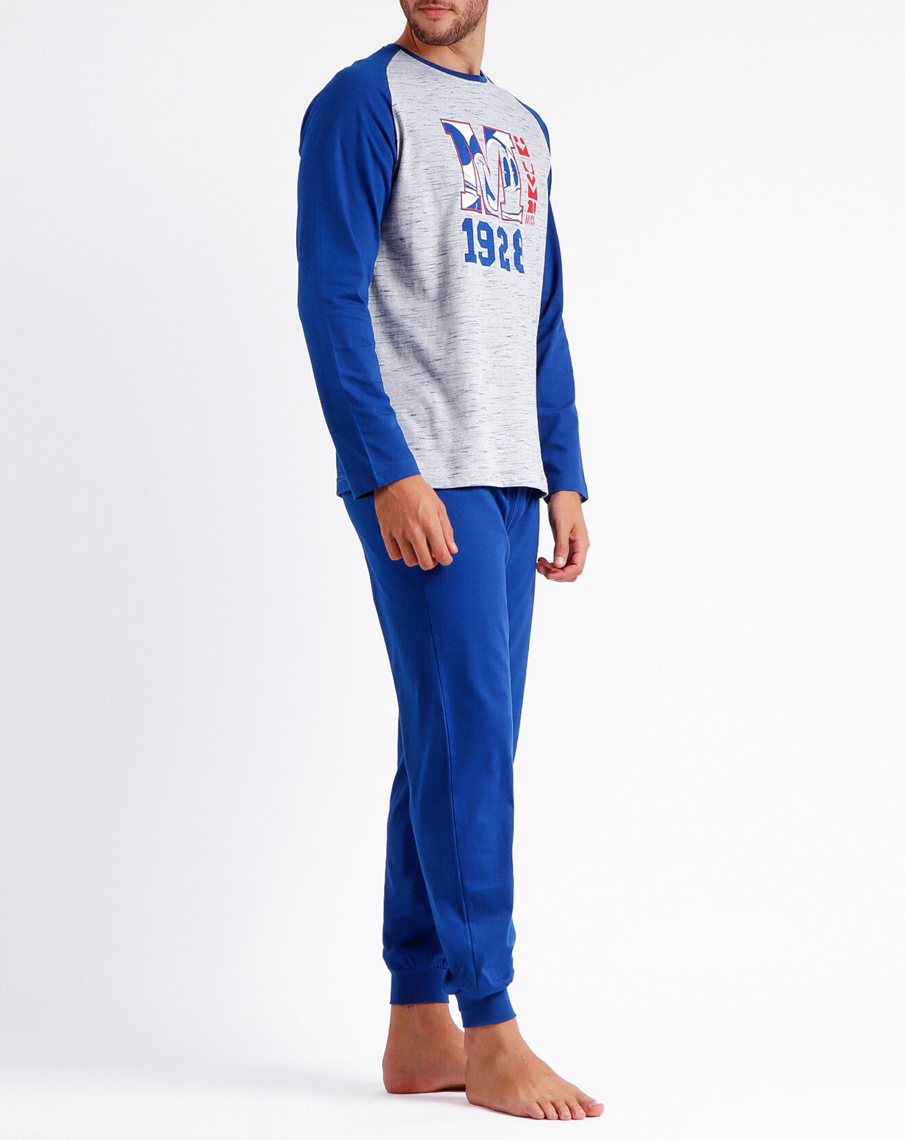 28 Pyjama T-Shirt Manches Longues & Pantalon bleu