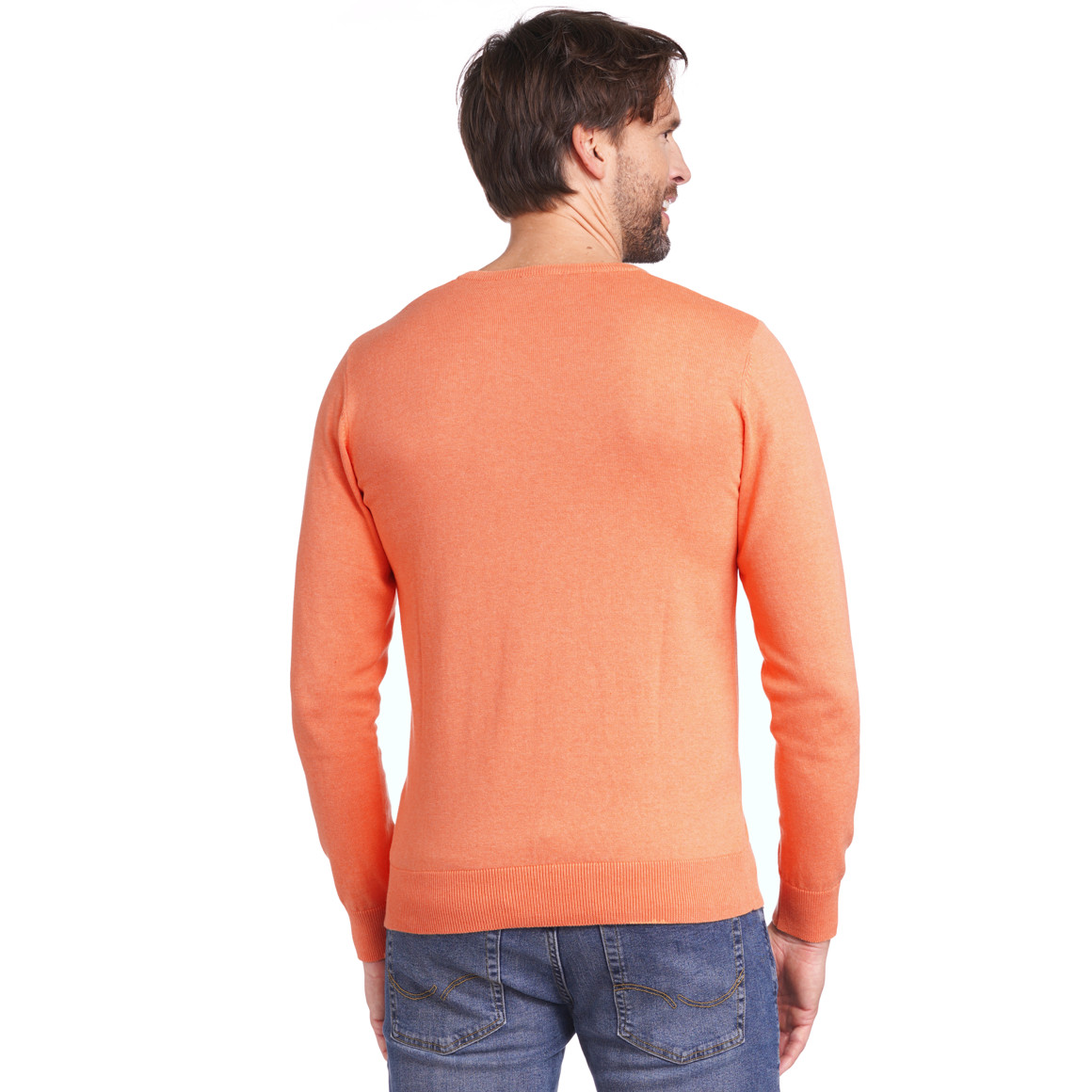 VanVaan Herren Feinstrickpullover mit V-Ausschnitt hellorange
