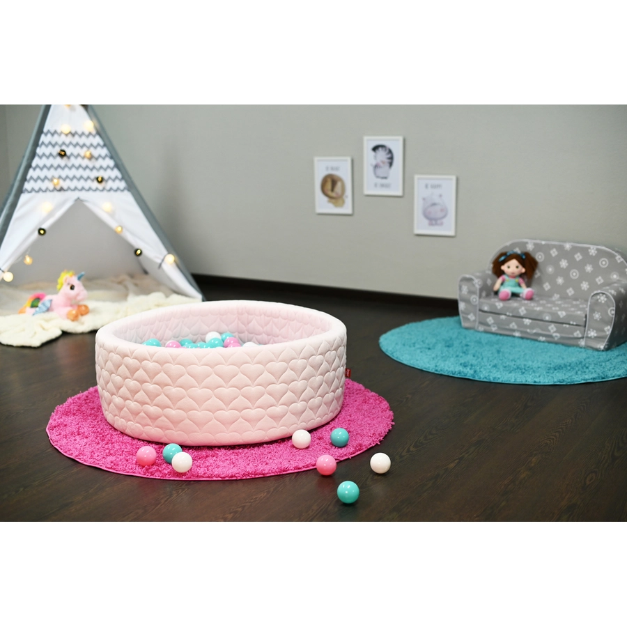 knorr toys® Bällebad soft - Cosy heart rose - 300 balls rosecremelightblue rosa