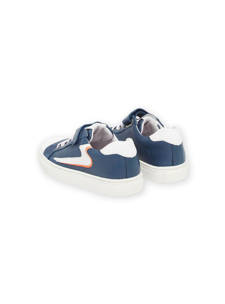 Baskets en cuir bleu marine