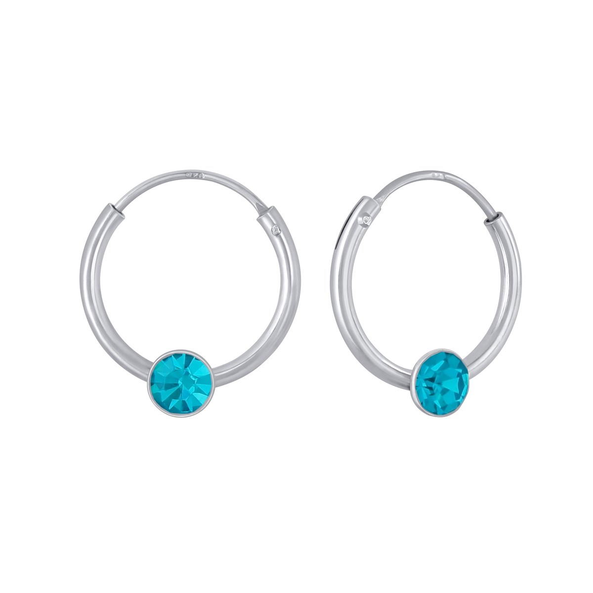 Boucles d'oreilles enfant cristal en argent 925