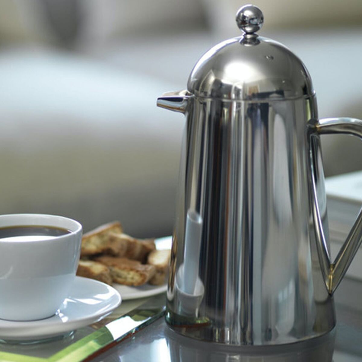 Presskanne til kaffe 3 kopper, rustfritt stål