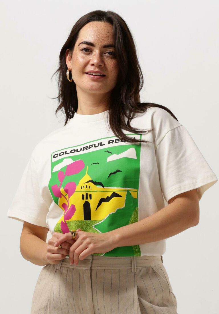 COLOURFUL REBEL witte colourful rebel t-shirt motel scenery loosefit tee