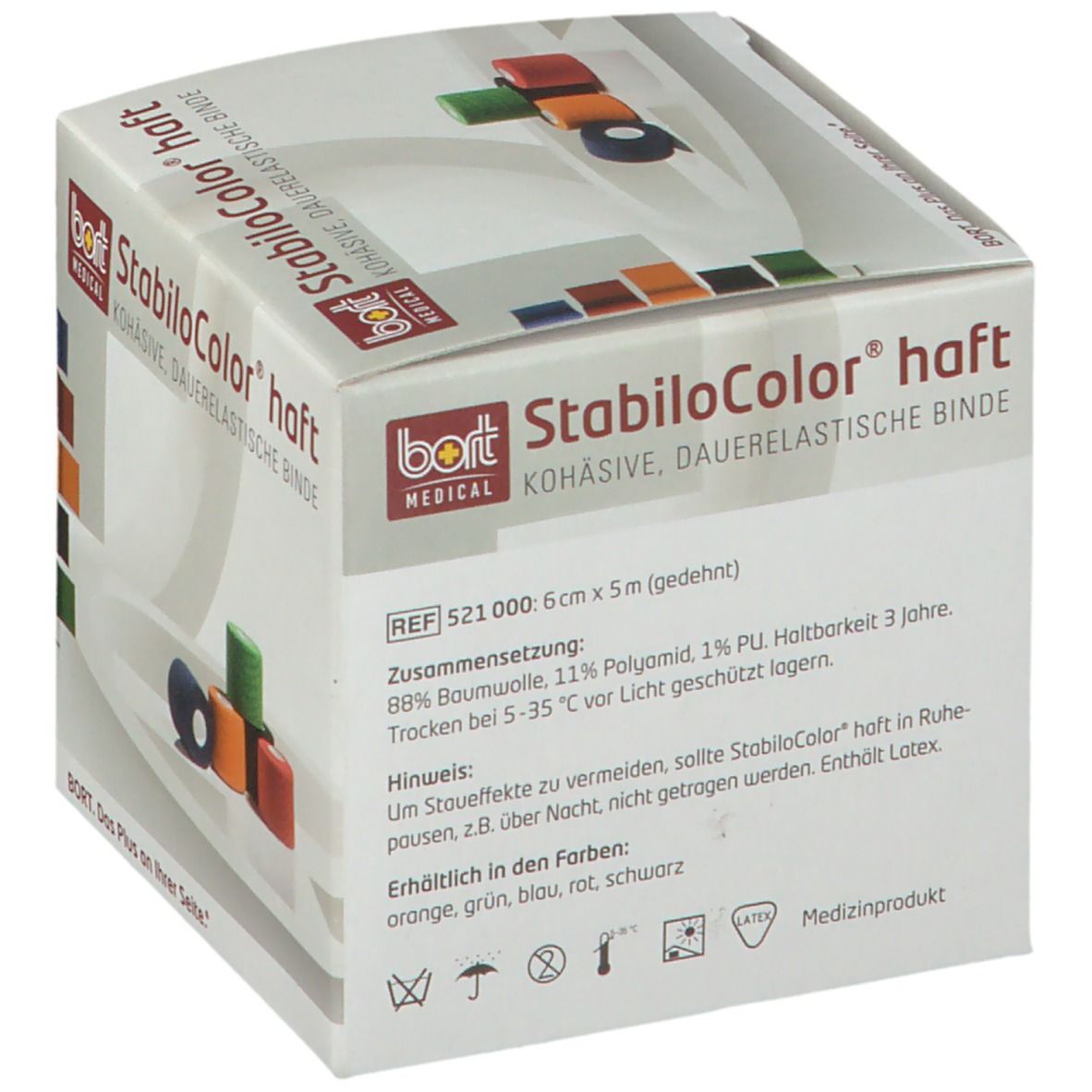 BORT StabiloColor® haft Binde 6 cm schwarz