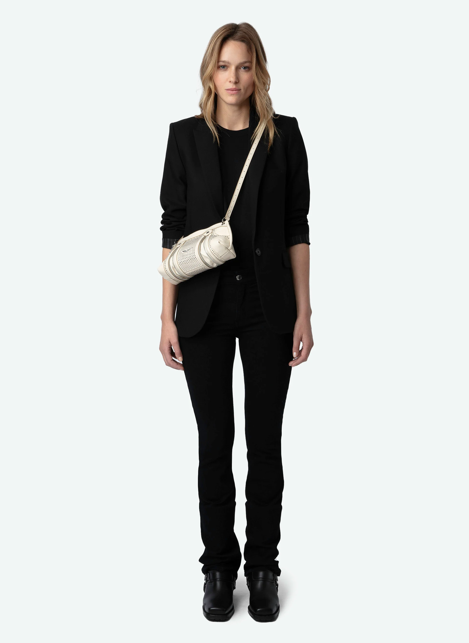 SUNNY MOOD - Sac bandoulière en cuir vernis | Blanc