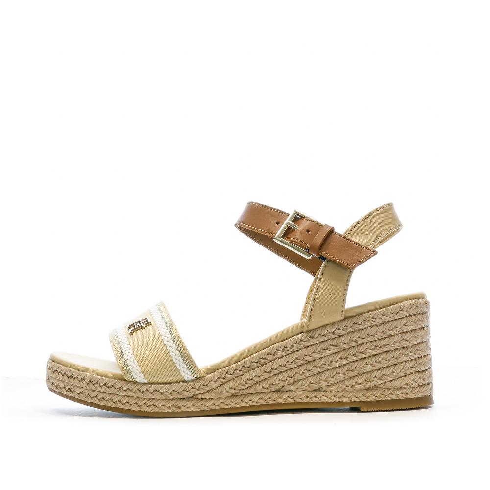 Tommy Hilfiger Sandales Beige Femme Tommy Hilfiger Webbing Wedge