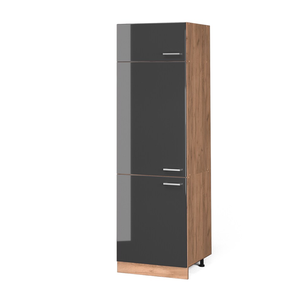 Vicco Kühlumbauschrank Küchenschrank Küchenzeile R-Line 60 cm Goldkraft Anthrazit