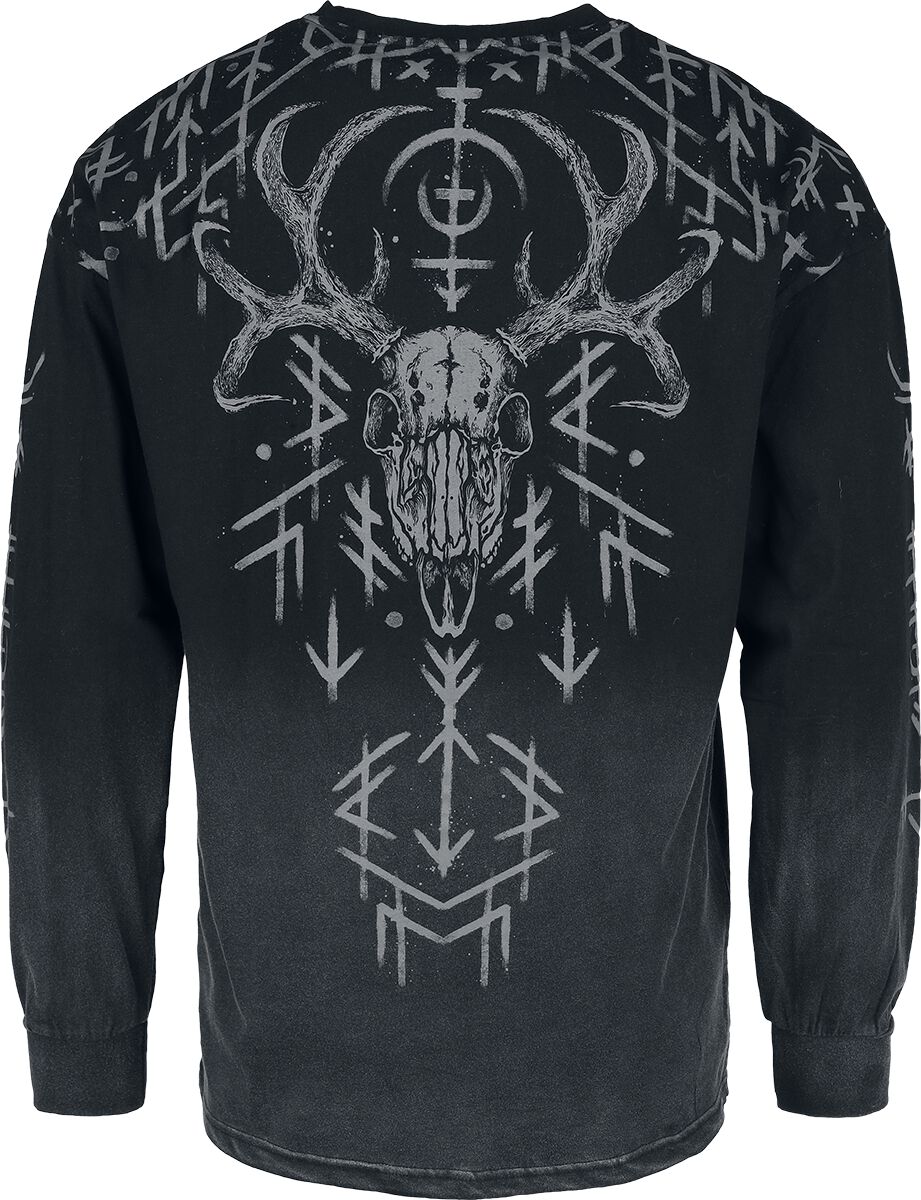 Haut manches longues imprimés runes | Black Premium by EMP T-shirt manches longues