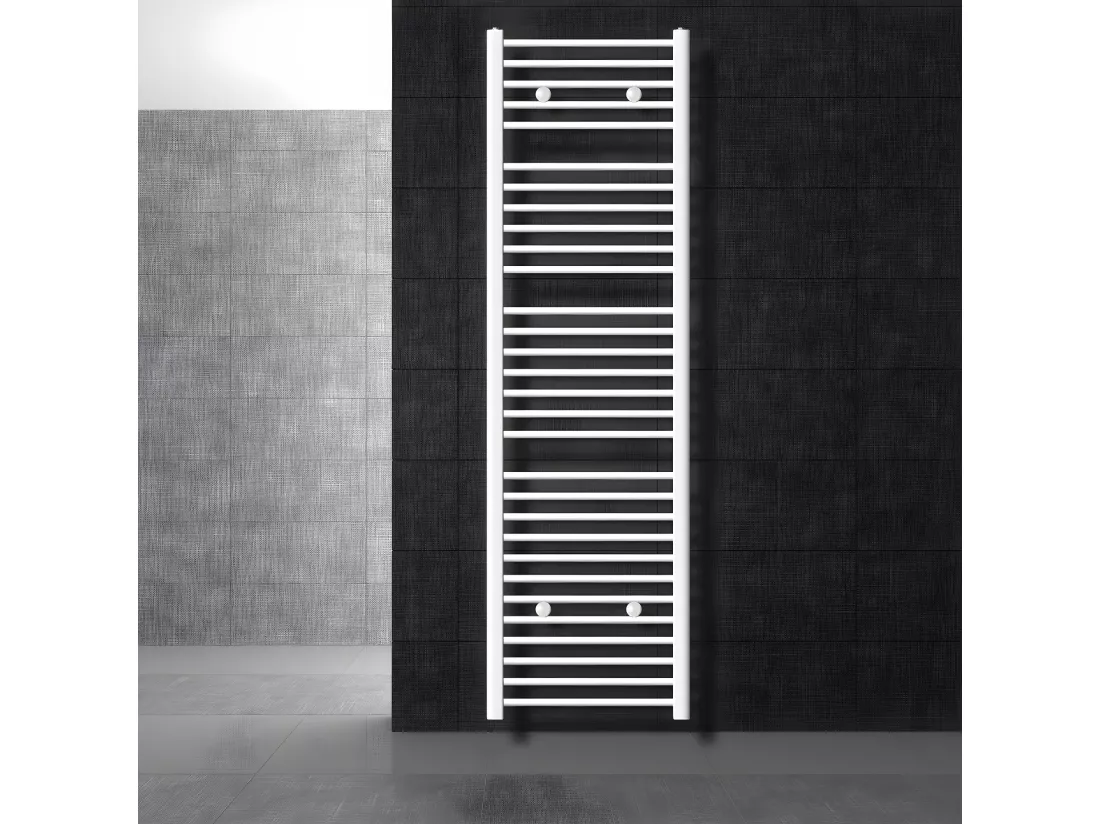 Radiateur de salle de bain Sahara Raccord latéral sèche-serviettes Blanc 50x180cm