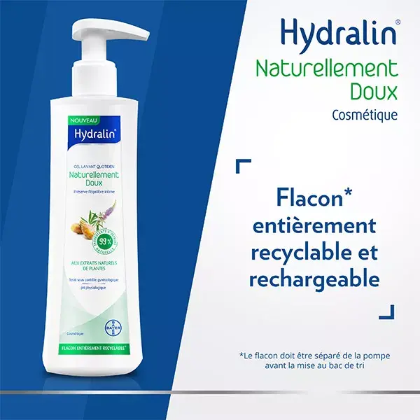 Gel de Limpeza Íntima Suave Hydralin Naturally Gentle 400ml