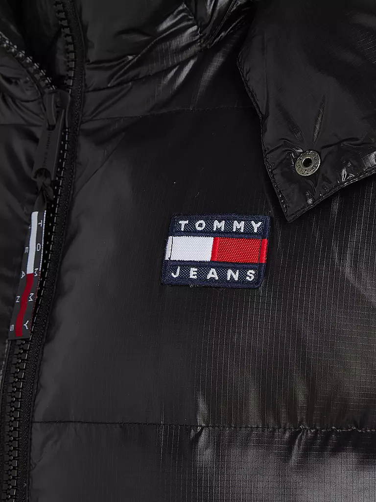 TOMMY JEANS Daunensteppmantel schwarz