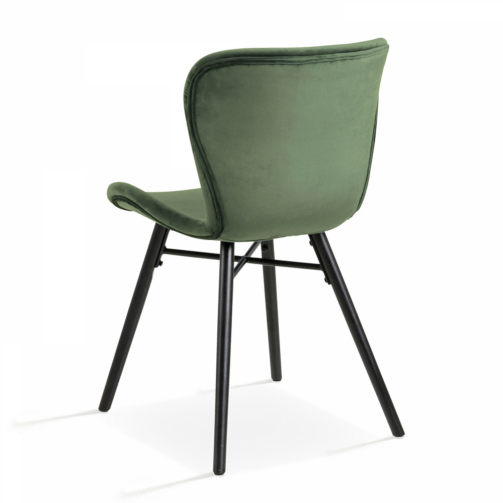 Lot de 2 chaises en velours vert foncé