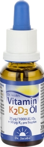 Dr. Jacob's Vitamin K2D3 Öl 50 mcg MK7, 20 ml