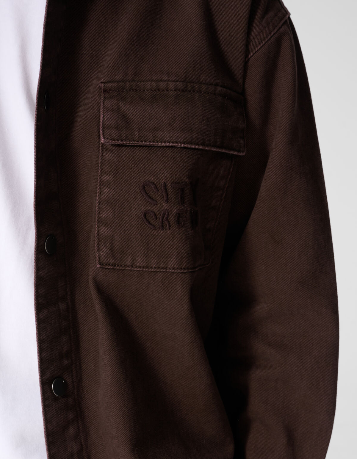 Oversized Denim Overshirt Donkerbruin
