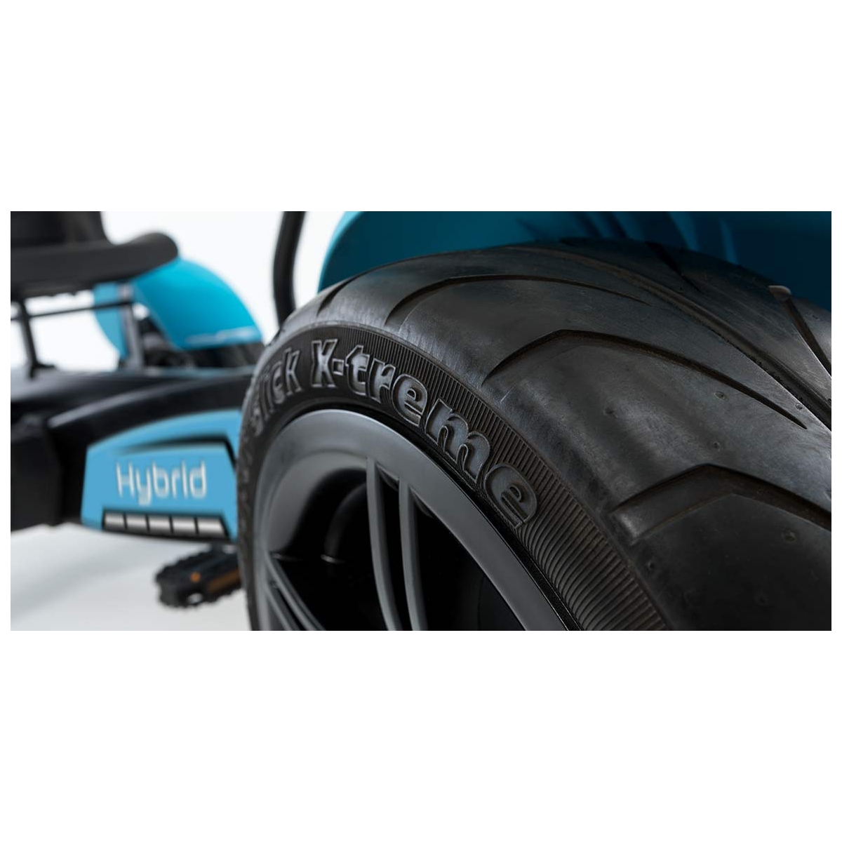 Kart à pédales électrique hybrid e-bfr bleu