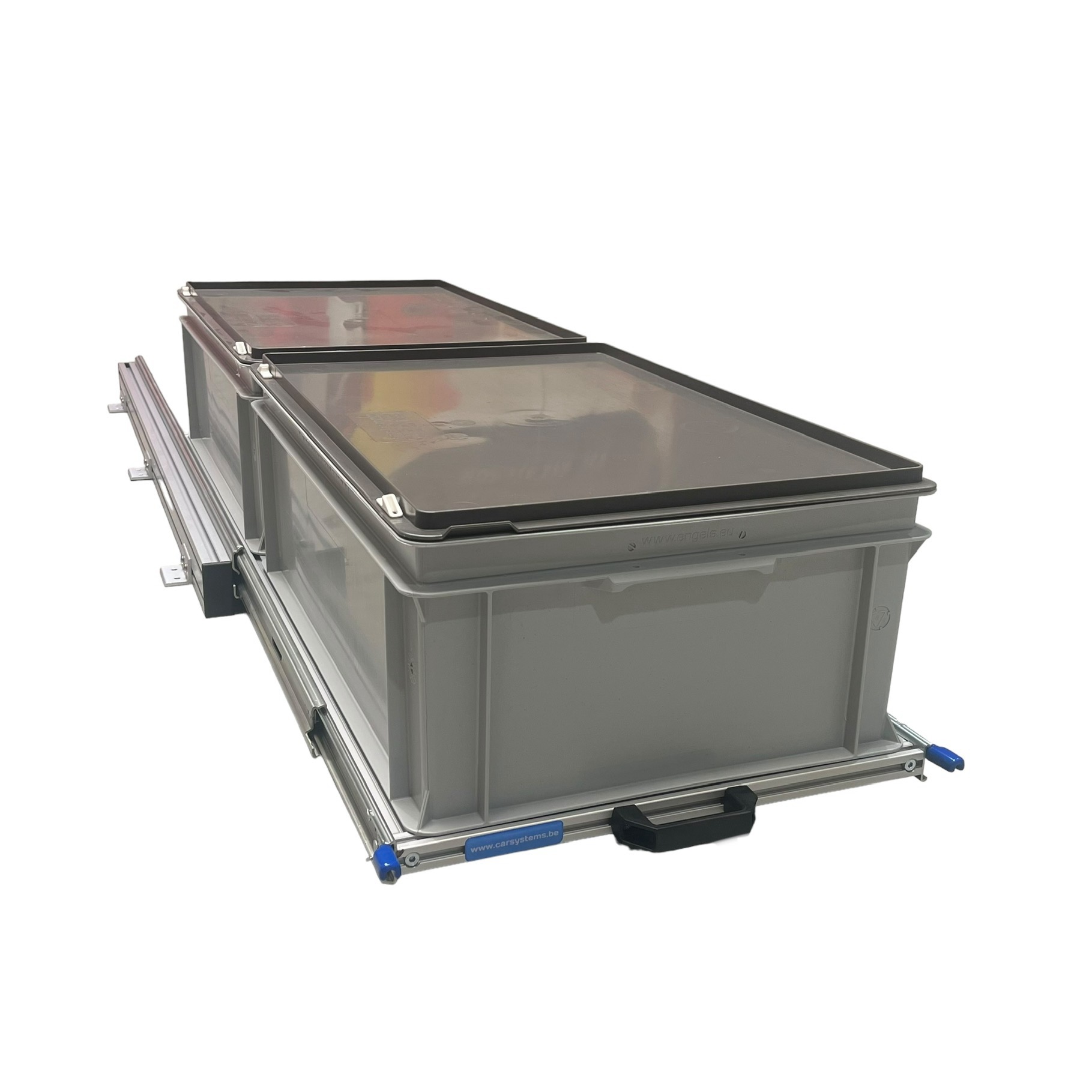 Aluminium schuifframe 120x40 cm met 2 bakken en deksel