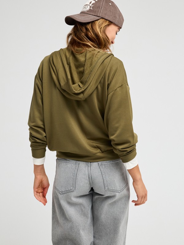 Surfing By Daylight Sweat à capuche zippé Vert Femme