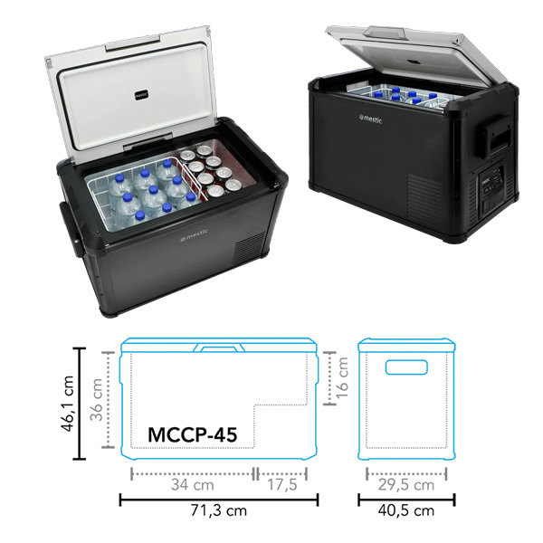 Glacière 45L à compression 12/24V et 230V MESTIC MCCP-45 AC/DC