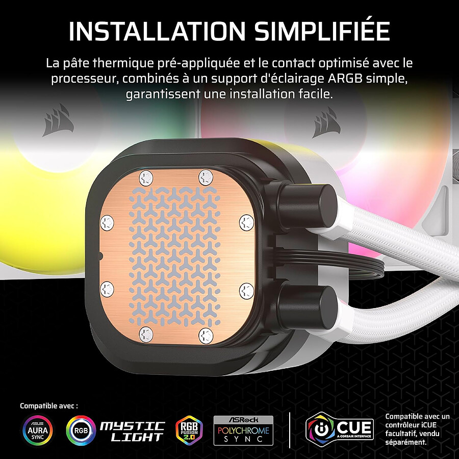 Corsair Nautilus 360 RS ARGB - Blanc