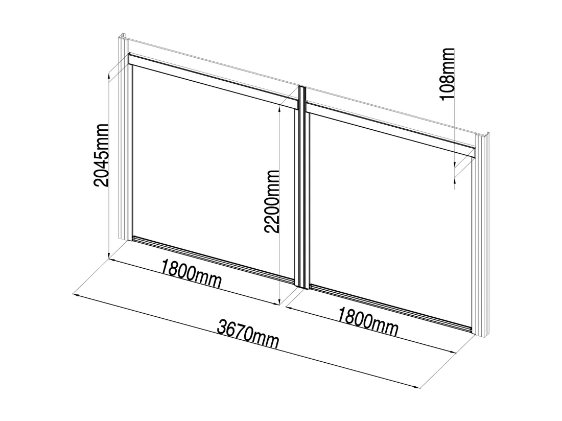 Rideau rétractable pour pergola bioclimatique - L3,67 x H2,05 m - VIADANA